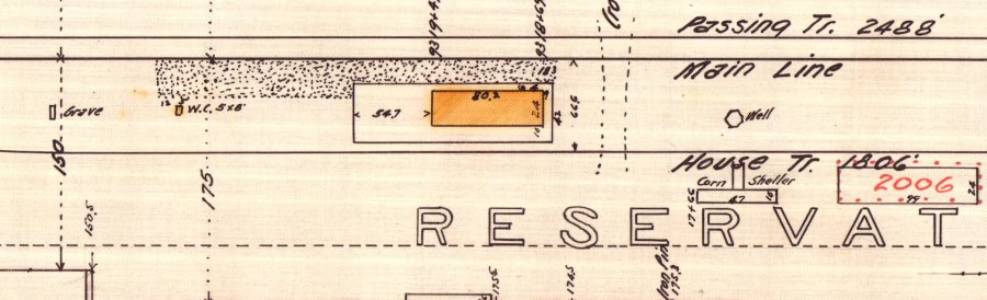 Partial plat map of Railroad Reservation for 1907